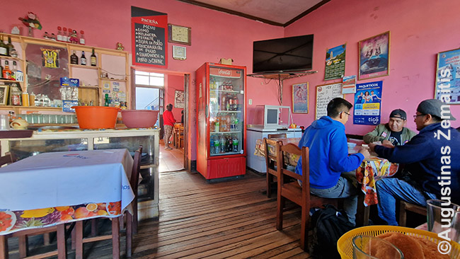 Bolivijos miestelio restorane