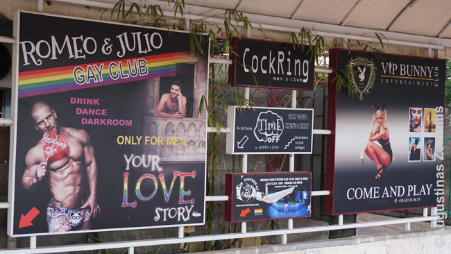 Netradicinio seksualumo klubų reklamos ant Cita prekybos centro
