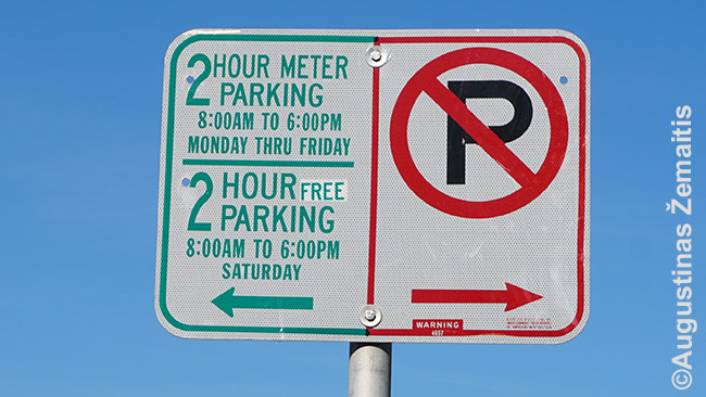 JAV ir daug kitų šalių net gretimose vietose gatvės parkavimo sąlygos gali smarkiai skirtis