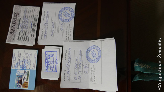 Surinktos kortelės iš Uzbekijos viešbučių