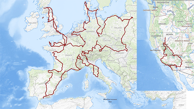 Kelionės maršrutas po Vakarų Europą