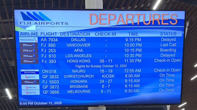 Nadžio oro uosto tablo