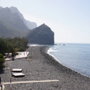 Akmenuotas paplūdimėlis San Augustine, į rytus nuo Maspalomas