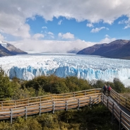 Perito Moreno ledynas žvelgiant nuo pasivaikščiojimo tako