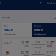 Nurodžius datas ir skrydžio kryptį, Skyscanner parodo visus įmanomus skrydžius ir visas įmanomas kainas