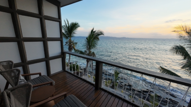 Vaizdas iš balkono Beachcomber saloje