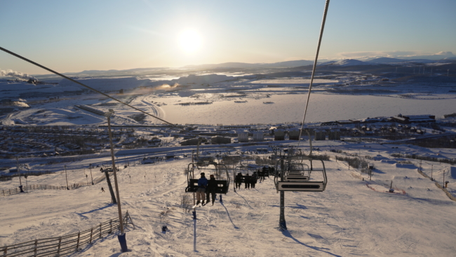 Slidinėjimo kalnas prie Kirunos Švedijoje